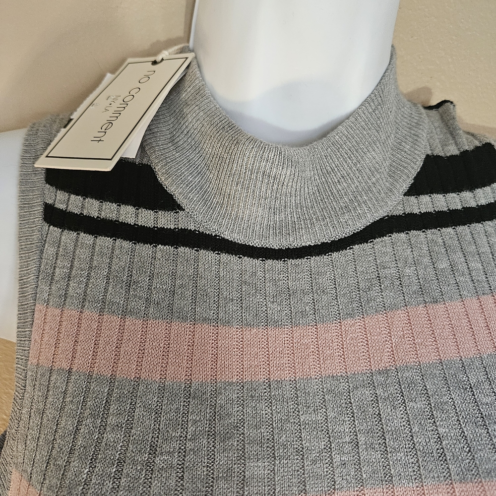 No Comment Striped Ribbed Knit Cold Shoulder Spring Maxidress Medium - Picture 3 of 7